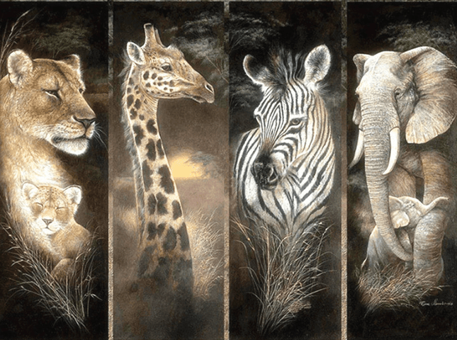 Löwe, Giraffe, Zebra, Elefant - 5D DIY Diamond Painting - Kreativsein.shop