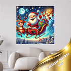 Lustiger Weihnachtsmann im Schlitten mit Rentieren - 5D DIY Diamond Painting - Kreativsein.shop