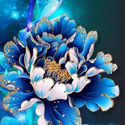 Magische blaue Blüte - Voll AB 5D DIY Diamond Painting - Kreativsein.shop