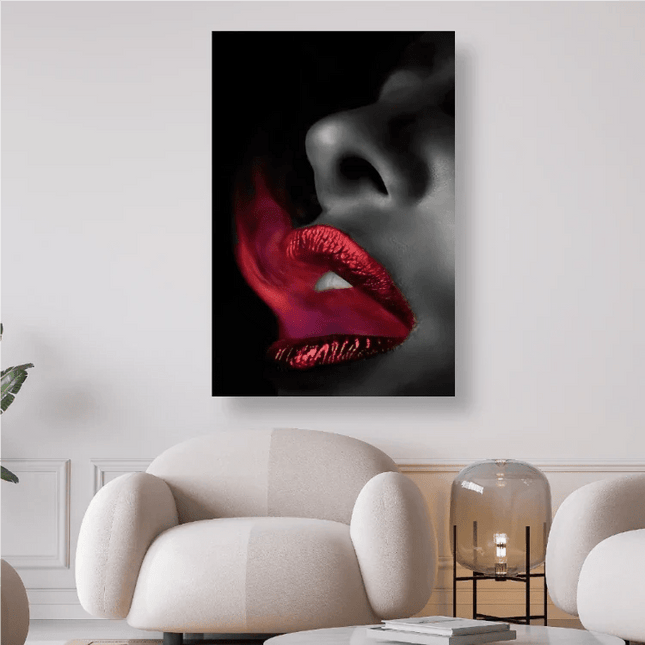 Mund mit roten Lippen und Rauch - 5D DIY Diamond Painting - Kreativsein.shop