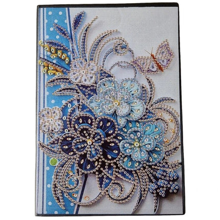 Notizbuch A5 Blumen und Schmetterling - Diamond Painting - Kreativsein.shop