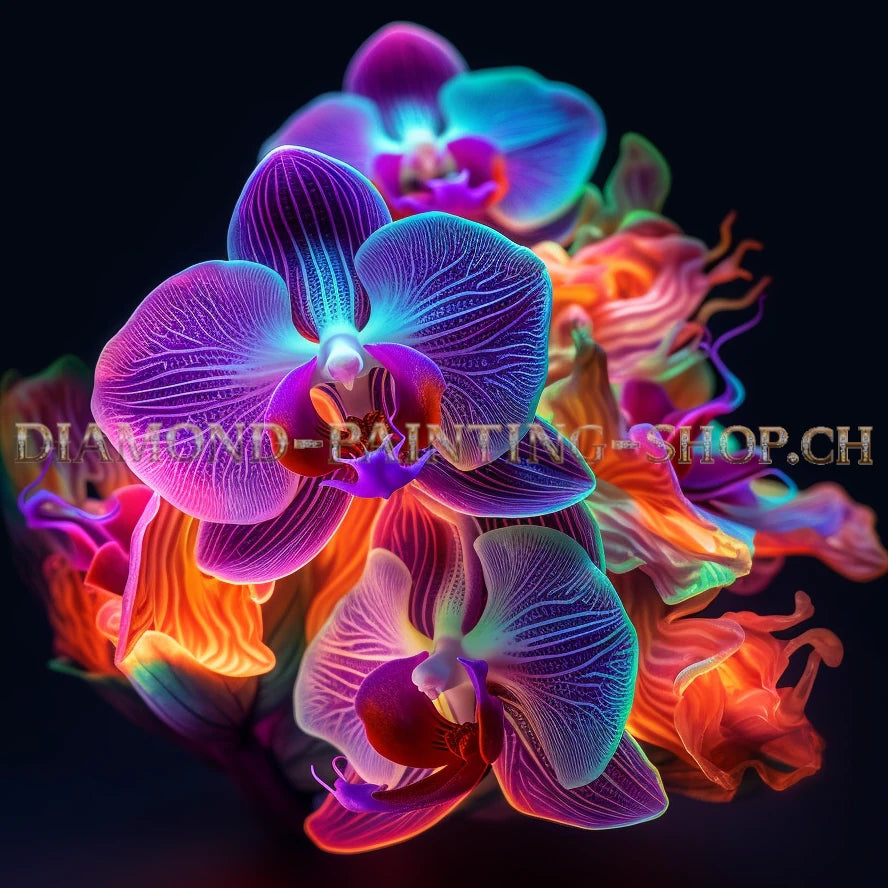 Orchideen Multicolor - 5D DIY Diamond Painting Shop Schweiz