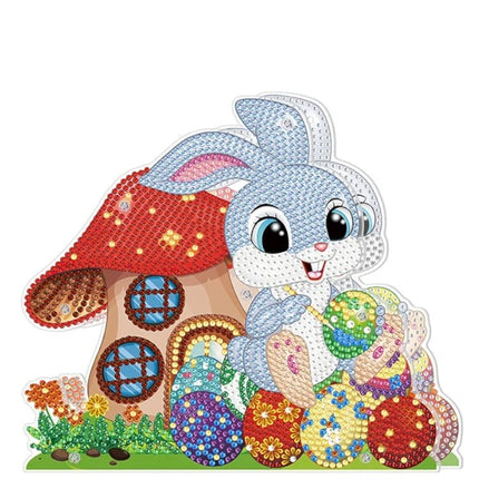 Osterhase bemalt Osterei Aufsteller mit LED - Diamond Painting - Kreativsein.shop