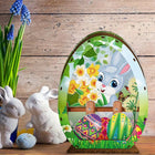 Osterhase im Osterei Aufsteller 3D mit LED - Diamond Painting - Kreativsein.shop