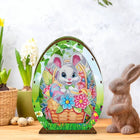 Osterhase mit Blumen und Osterei Aufsteller 3D mit LED - Diamond Painting - Kreativsein.shop