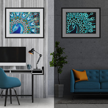 Pfau 2 - Glow in the Dark Diamond Painting - Kreativsein.shop