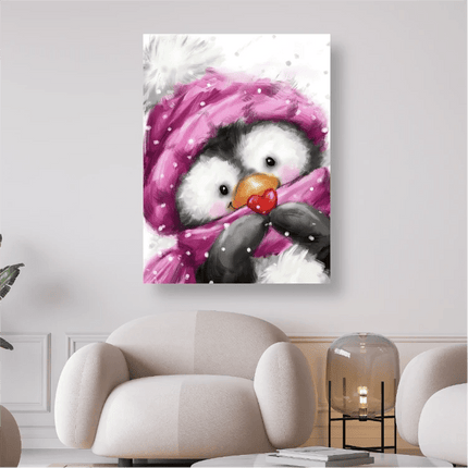 Pinguin mit Herz - 5D DIY Diamond Painting - Kreativsein.shop