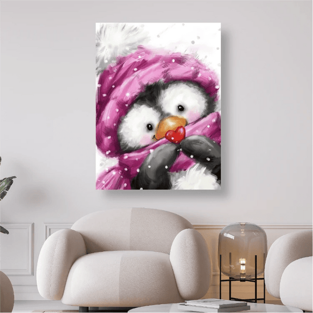 Pinguin mit Herz - 5D DIY Diamond Painting - Kreativsein.shop