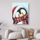 Pinguin mit rotem Schal - 5D DIY Diamond Painting - Kreativsein.shop