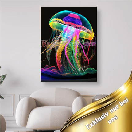 Qualle in Regenbogenfarben - 5D Diy Diamond Painting - Kreativsein.shop