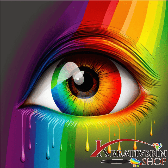 Regenbogen Auge - Malen nach Zahlen - Kreativsein.shop