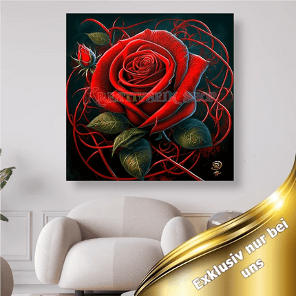 Rote Rosenblüte - 5D DIY Diamond Painting - Kreativsein.shop