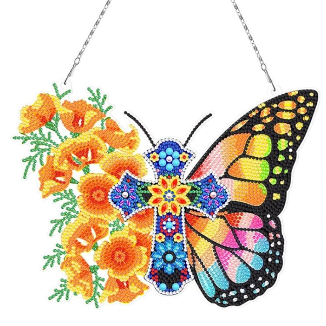 Schmetterling Aufhänger mit LED - Diamond Painting - Kreativsein.shop