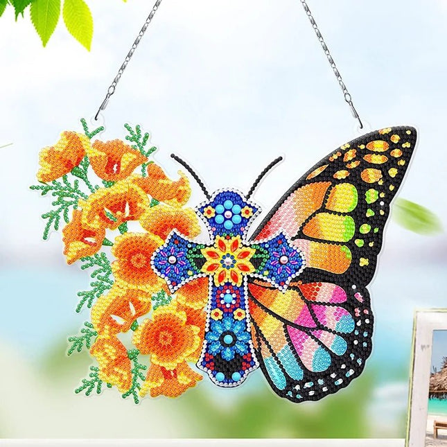 Schmetterling Aufhänger mit LED - Diamond Painting - Kreativsein.shop