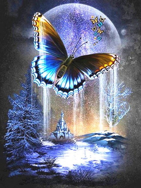 Schmetterling im Winter - 5D DIY Diamond Painting - Kreativsein.shop