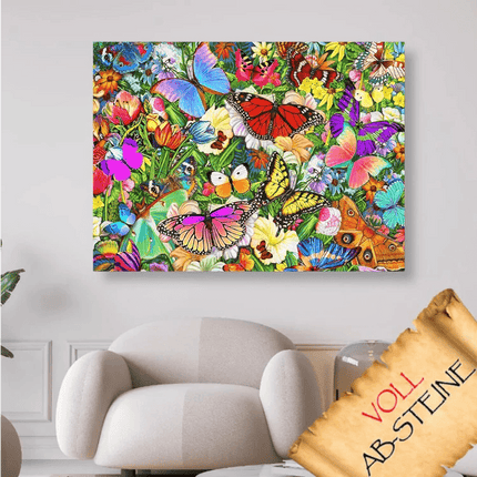 Schmetterlinge auf der Blumenwiese - Voll AB 5D DIY Diamond Painting - Kreativsein.shop