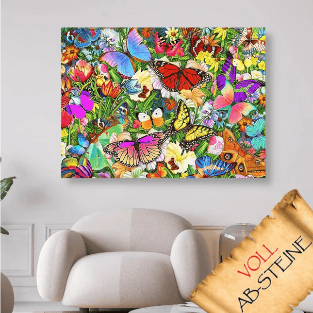 Schmetterlinge auf der Blumenwiese - Voll AB 5D DIY Diamond Painting - Kreativsein.shop