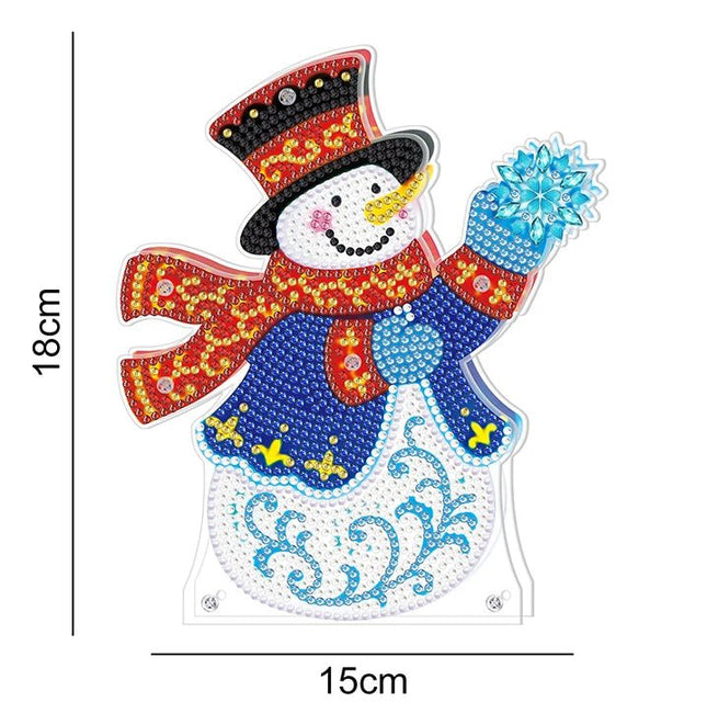 Schneemann und Schneeflocke mit LED - Diamond Painting - Kreativsein.shop