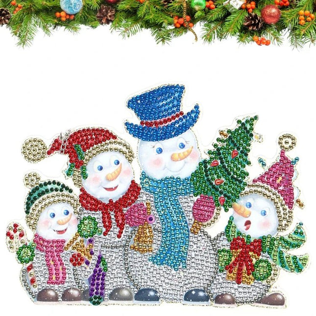 Schneemänner feiern Weihnachten Aufhänger - Diamond Painting - Kreativsein.shop