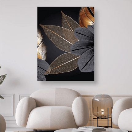 Schwarz und Gold Blätter - Diamond Painting - Kreativsein.shop