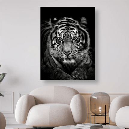 Schwarz/Weisser Tigerkopf - 5D DIY Diamond Painting - Kreativsein.shop