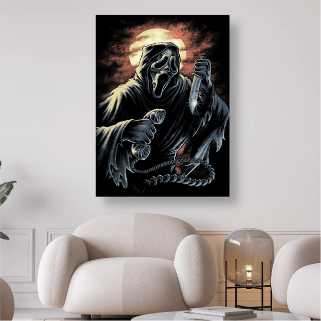 Scream am Telefon bei Vollmond - 5D DIY Diamond Painting - Kreativsein.shop