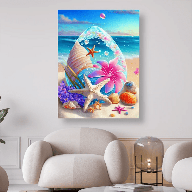 Seesterne und Muscheln am Strand - 5D DIY Diamond Painting - Kreativsein.shop