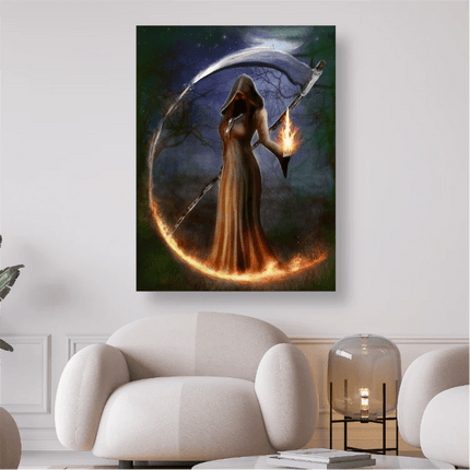 Sensenfrau mit Feuer - 5D DIY Diamond Painting - Kreativsein.shop