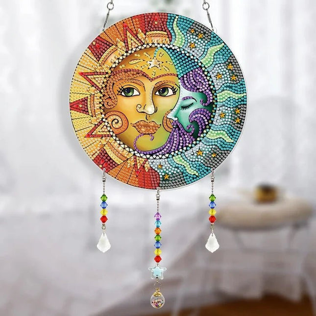 Sonne mit Gesicht Aufhänger - Diamond Painting - Kreativsein.shop