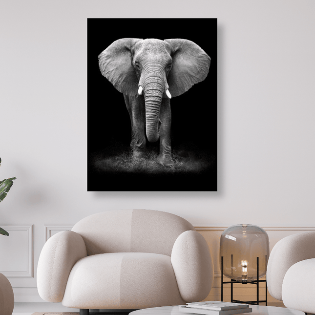 Stehender Elefant in schwarz weiss - 5D DIY Diamond Painting - Kreativsein.shop