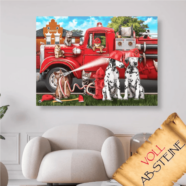 Tierische Feuerwehr - Voll AB 5D DIY Diamond Painting - Kreativsein.shop