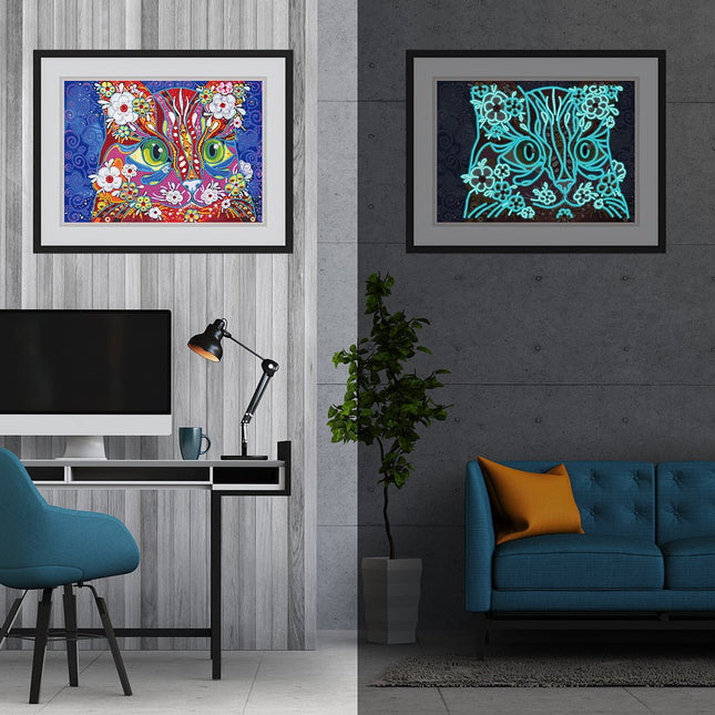 Tierkopf mit Blumen - Glow in the Dark Diamond Painting - Kreativsein.shop