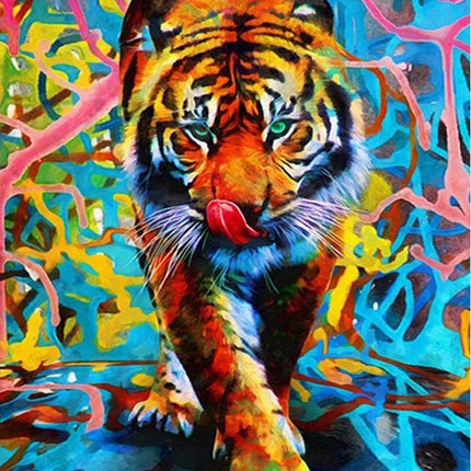 Tiger in abstrakter Umgebung - Voll AB 5D DIY Diamond Painting - Kreativsein.shop