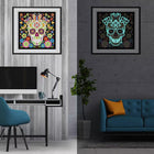 Totenkopf mit Blumen - Glow in the Dark Diamond Painting - Kreativsein.shop