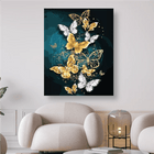 Verschiedene Schmetterlinge in Gold/Weiss - 5D DIY Diamond Painting - Kreativsein.shop