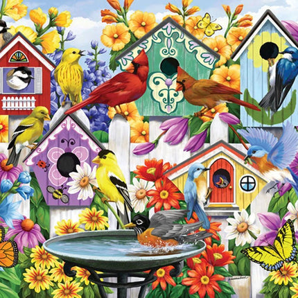 Vogelpärchen im Blumenmeer - Voll AB 5D DIY Diamond Painting - Kreativsein.shop