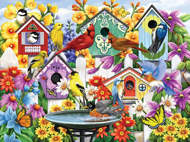 Vogelpärchen im Blumenmeer - Voll AB 5D DIY Diamond Painting - Kreativsein.shop