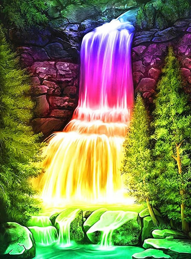 Wasserfall der Farben - Voll AB 5D DIY Diamond Painting - Kreativsein.shop