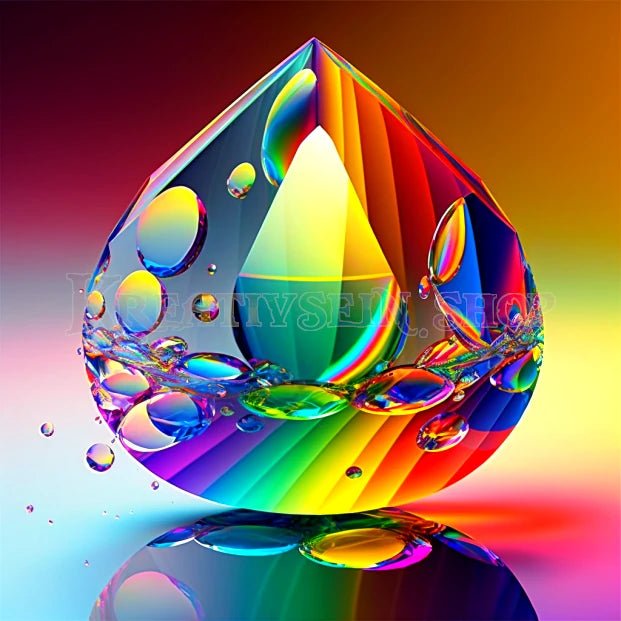 Wassertropfen in Regenbogenfarben - 5D DIY Diamond Painting - Kreativsein.shop