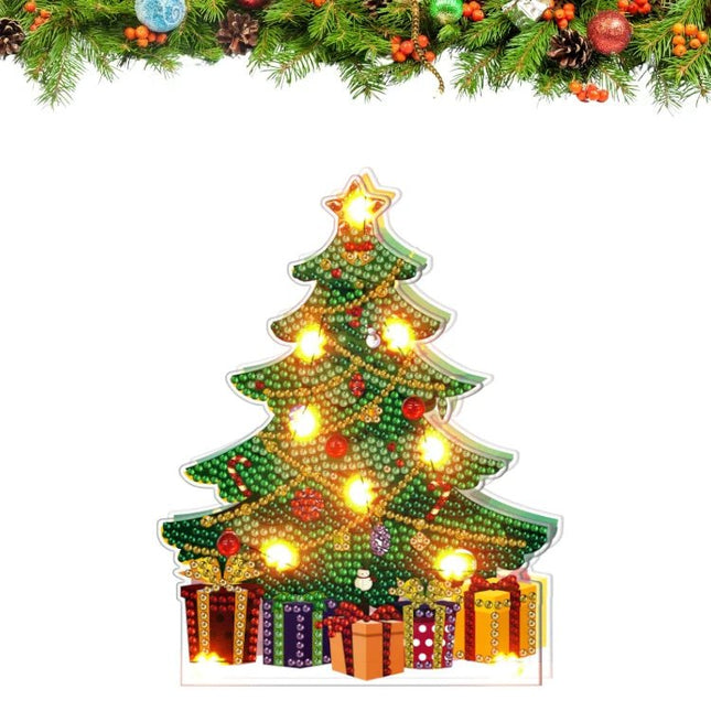 Weihnachtsbaum mit LED Aufsteller - Diamond Painting - Kreativsein.shop