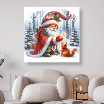 Weihnachtsmann mit Kätzchen - 5D DIY Diamond Painting - Kreativsein.shop