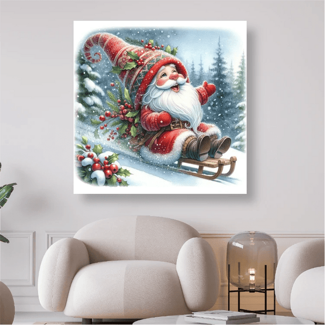 Weihnachtsmann mit Zweigen auf Schlitten - 5D DIY Diamond Painting - Kreativsein.shop