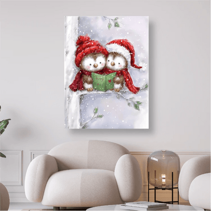 Weihnachtsvögel mit Buch - 5D DIY Diamond Painting - Kreativsein.shop