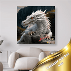 Weisser Drachen auf Felsen - 5D DIY Diamond Painting - Kreativsein.shop