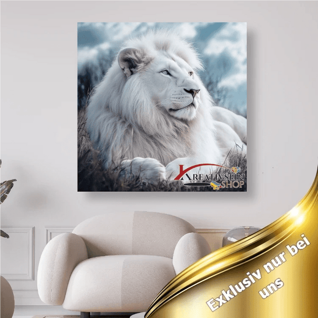 Weisser Löwe - 5D DIY Diamond Painting - Kreativsein.shop