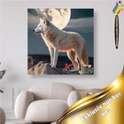Weisser Wolf mit Mond - Malen nach Zahlen - Kreativsein.shop