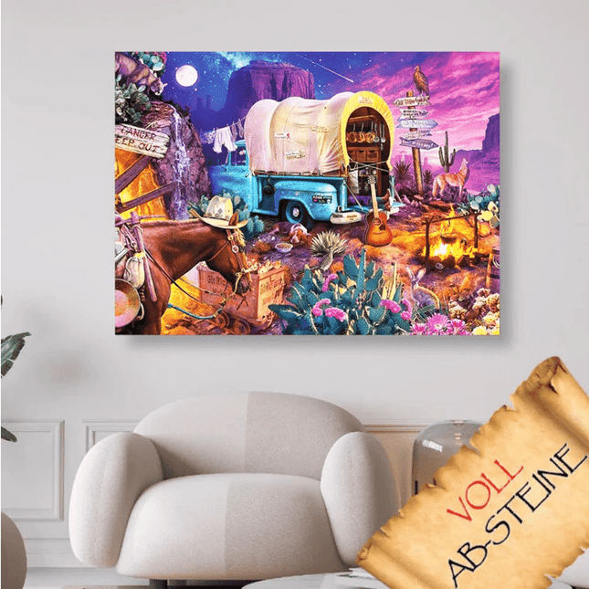 Wilder Westen bei Nacht - Voll AB 5D DIY Diamond Painting - Kreativsein.shop