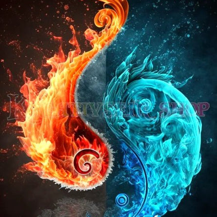 Yin Yang Wasser Feuer - 5D DIY Diamond Painting - Kreativsein.shop