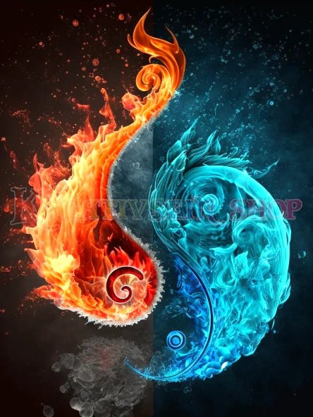 Yin Yang Wasser Feuer - 5D DIY Diamond Painting - Kreativsein.shop