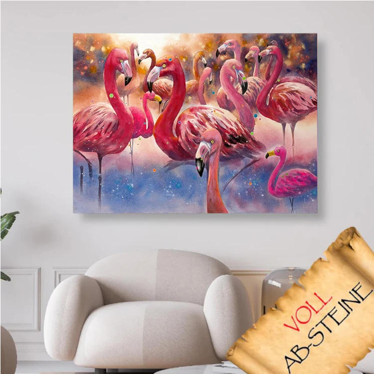 Flamingo Gruppe - Voll AB 5D DIY Diamond Painting - Diamond Painting Shop - Schweiz